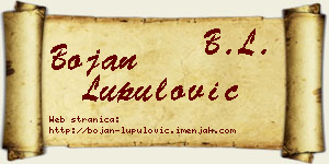 Bojan Lupulović vizit kartica